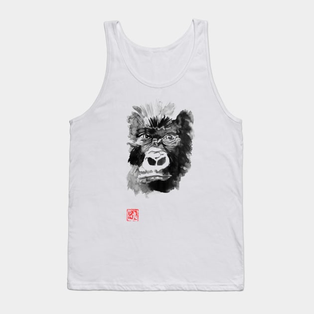 gorilla face Tank Top by pechane